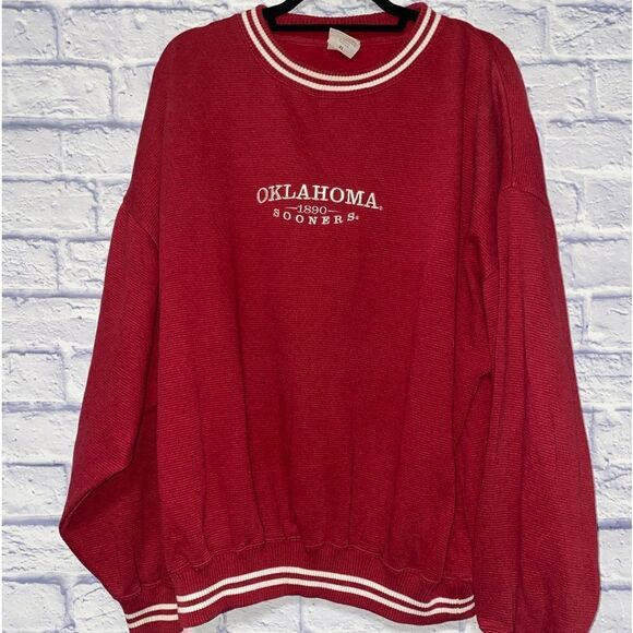 Vintage Oklahoma Sooners 1890 Red Oak Red Crewneck Sweater Mens Size XLarge - Picture 3 of 15